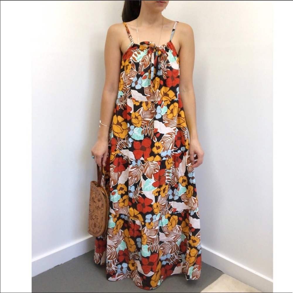 Anthropologie Floral Cotton Oversized A-line Dress